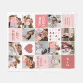 Valentinstag Chic Couple FotoCollage Rosa Fleecedecke (Vorderseite (Horizontal))
