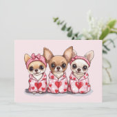 Valentinstag Chihuahua Dogs Feiertagskarte (Stehend Vorderseite)