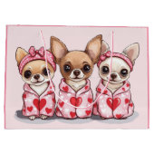 Valentinstag Chihuahua Dogs Große Geschenktüte (Rückseite)