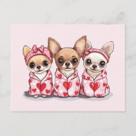 Valentinstag Chihuahua Dogs Postkarte