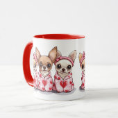 Valentinstag Chihuahua Dogs Tasse (Vorderseite Links)
