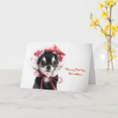 Valentinstag Chihuahua-Karte Karte (Gelbe Blume)