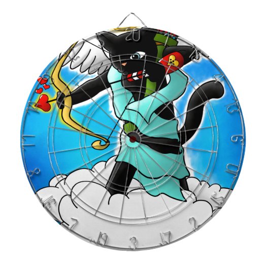 Valentinstag Coal Black Cupid Cat+BGC Dartscheibe (vorne)