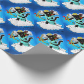 Valentinstag Coal Black Cupid Cat+BGC Geschenkpapier (Ecke)