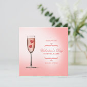 Valentinstag Cocktail Party Einladung (Stehend Vorderseite)