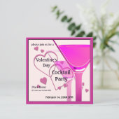 Valentinstag Cocktail Party Einladung (Stehend Vorderseite)