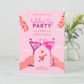 Valentinstag Cocktail Party Einladung (Stehend Vorderseite)