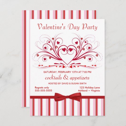 Valentinstag Cocktail-Party Einladungen (Vorne/Hinten)
