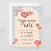 Valentinstag-Cocktail-Party-Karte Feiertagskarte (Vorne/Hinten)