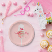 Valentinstag-Cocktailparty Rosa Rosé Pappteller (Party)