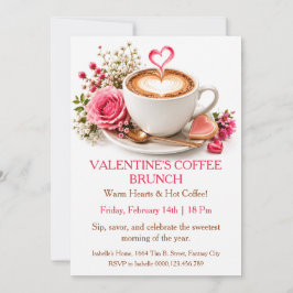 Valentinstag-Coffee-Brunch - Gemütliches Café-Tref Einladung