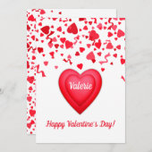Valentinstag Confetti Herz Personalisierte Karte (Vorne/Hinten)