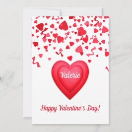 Valentinstag Confetti Herz Personalisierte Karte
