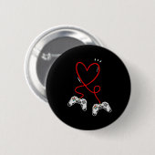 Valentinstag Controller Herz Videospiel Gamer Button (Vorne & Hinten)