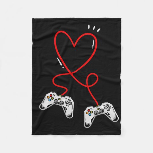 Valentinstag Controller Herz Videospiel Gamer Fleecedecke (Vorderseite)