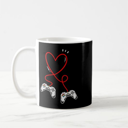 Valentinstag-Controller Herz Videospiel Gamer Kaffeetasse (Links)