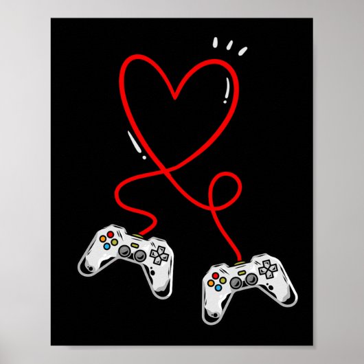 Valentinstag Controller Herz Videospiel Gamer  Poster (Vorne)