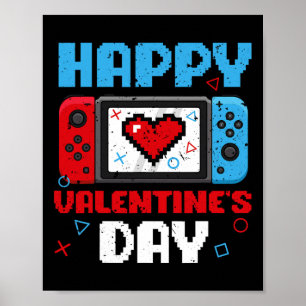 Valentinstag Controller Video Game Heart Boys Pa Poster