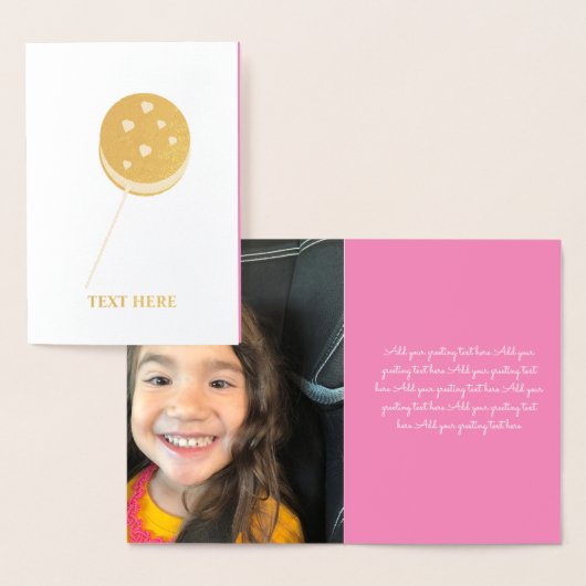 Valentinstag Cookie Cake Pop Hört Gold Folienkarte (Anzeige)