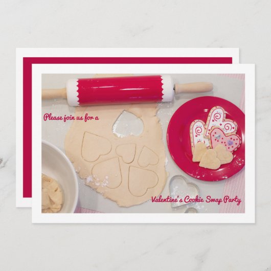 Valentinstag Cookie Swap-Party Einladung (Vorne/Hinten)