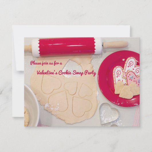 Valentinstag Cookie Swap-Party Einladung (Vorderseite)