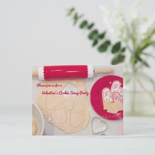 Valentinstag Cookie Swap-Party Einladung (Stehend Vorderseite)