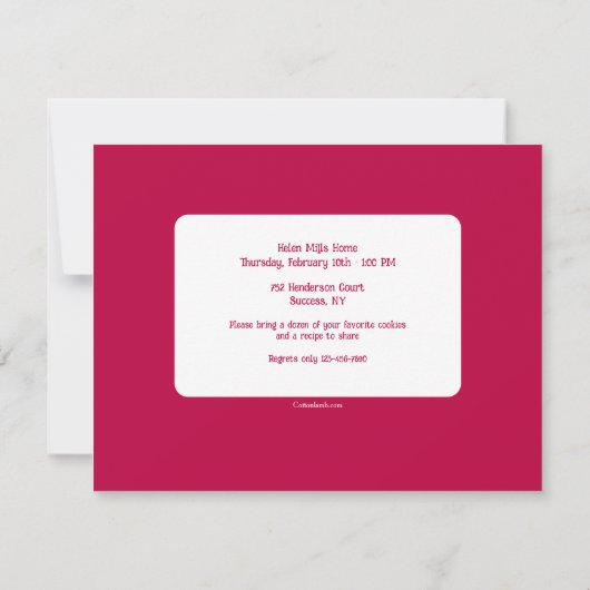 Valentinstag Cookie Swap-Party Einladung (Rückseite)