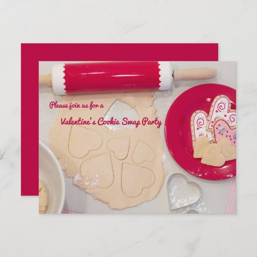 Valentinstag Cookie Swap-Party Einladung (Vorne/Hinten)