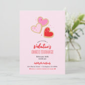 Valentinstag Cookie Tauschparty Einladung (Stehend Vorderseite)