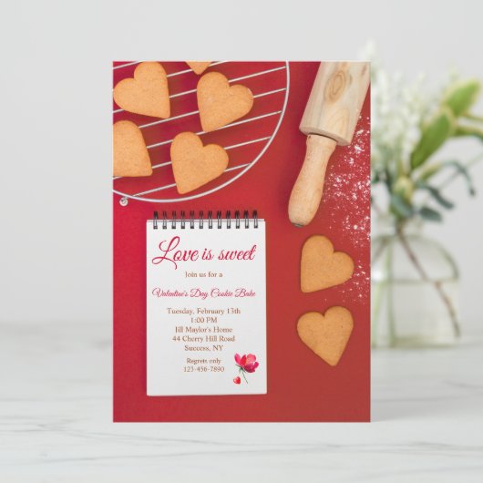 Valentinstag-Cookies Einladung (Stehend Vorderseite)