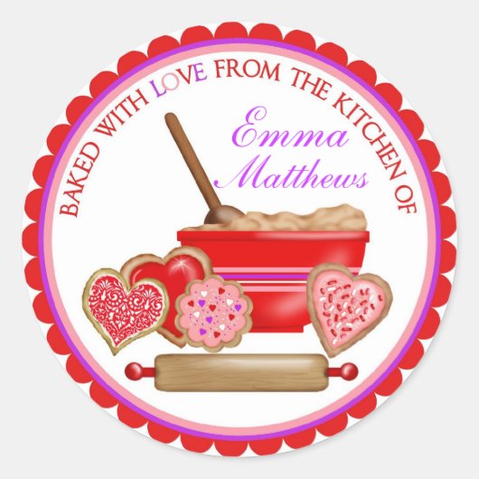 Valentinstag Cookies Stickers (Vorderseite)