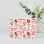 Valentinstag Cookies und Cupcakes Postkarte (Stehend Vorderseite)