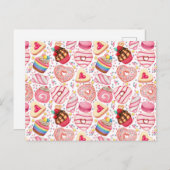 Valentinstag Cookies und Cupcakes Postkarte (Vorne/Hinten)