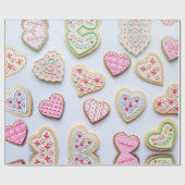 Valentinstag Cookies Wrapping Paper Geschenkpapier (Flach)