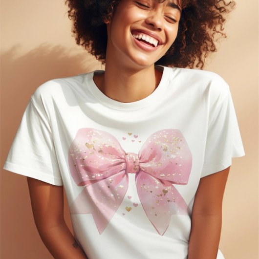 Valentinstag Coquette Bow Shirt, Rosa Bow Shirt