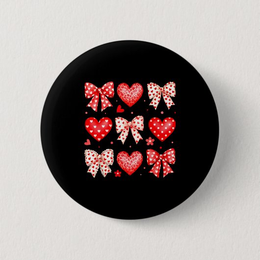 Valentinstag Coquette Schleife Herzen Leopard Frau Button (Vorderseite)