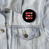 Valentinstag Coquette Schleife Herzen Leopard Frau Button (Beispiel)