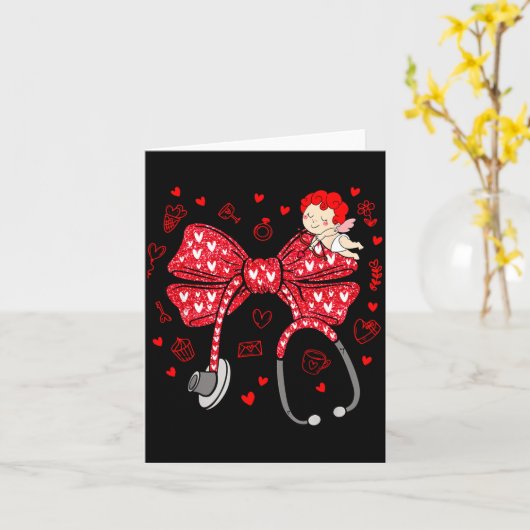 Valentinstag Coquette Schleife Krankenschwester St Karte (Gelbe Blume)