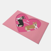 Valentinstag Corgi Fußmatte (Schrägansicht)