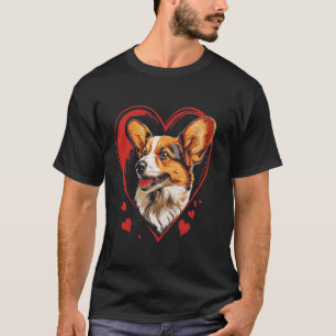 Valentinstag Corgi Hund Vektor T-Shirt