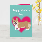 Valentinstag Corgi Karte (Gelbe Blume)