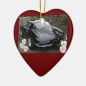 Valentinstag Corvette Keramikornament (Links)