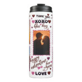 Valentinstag Couples Glitzer FotoCollage Thermosbecher (Vorderseite)
