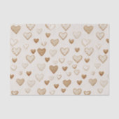 Valentinstag Cream & Brown Hearts Seidenpapier (Vorderseite)