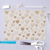 Valentinstag Cream & Brown Hearts Seidenpapier (Handwerk)