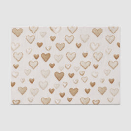 Valentinstag Creme & Braune Herzen Seidenpapier