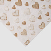 Valentinstag Creme & Braune Herzen Seidenpapier (Ausschnitt)