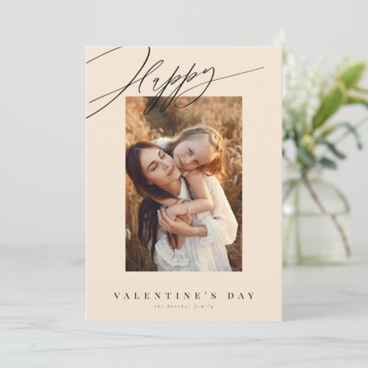 Valentinstag-Creme Valentinkarte Feiertagskarte (Stehend Vorderseite)