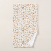 Valentinstag Cremebraune Herzen Badhandtuch Set (Handtuch)
