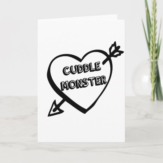 Valentinstag-Cuddle-Monster Feiertagskarte (Vorderseite)
